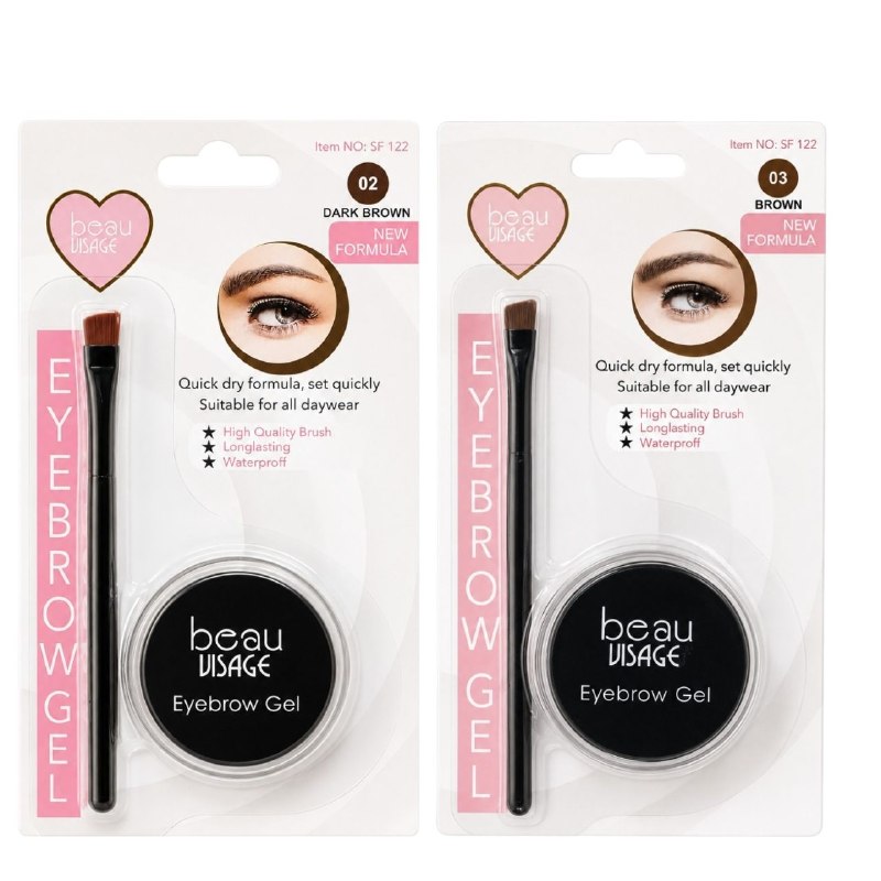 CREMA EN GEL PARA CEJAS WATERPROOF CON BROCHA ANGULAR EYEBROW GEL BEAU VISAGE 3.5G