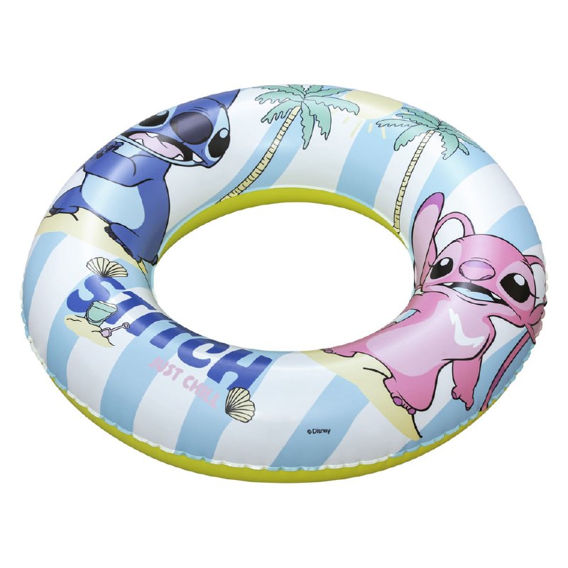 FLOTADOR INFLABLE DE NATACION EN FORMA DE DONA CON DISEÑO DE STITCH BESTWAY 56CM