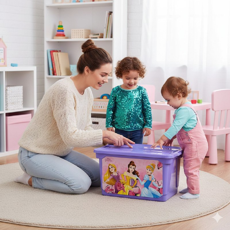 ORGANIZADOR CAJA DE ALMACENAMIENTO ORGANIZADORA PARA NIÑAS DE FROZEN 31X41X59CM