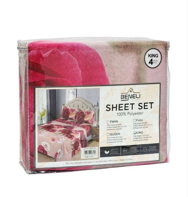 JUEGO DE CAMA ELEGANTE KING 4PCS BENELI HOME