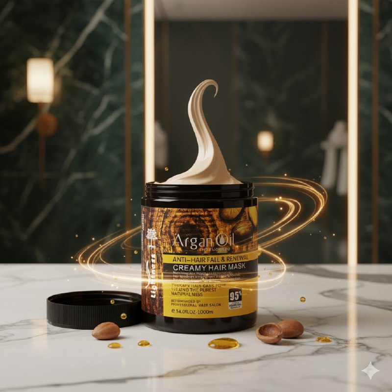 MASCARILLA PARA EL CABELLO CREMOSA ANTICAIDA RENOVADORA CON ACEITE DE ARGAN 1000ML
