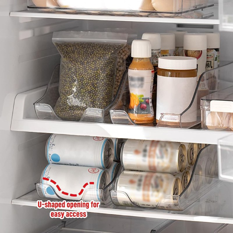 ORGANIZADOR RECIPIENTE DE ALMACENAMIENTO DE ACRILICO CONTENEDOR TRANSPARENTE PARA REFRIGERADOR O ESTANTE 33.5X10X13CM
