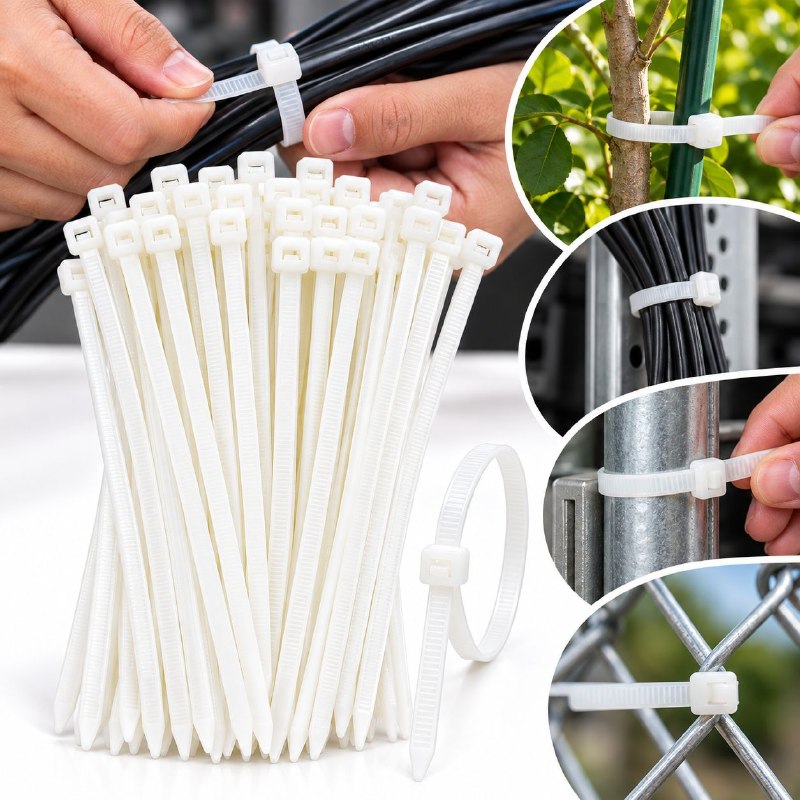 PAQUETE DE 130PCS DE CINCHOS BRIDAS PLASTICAS MULTIUSOS XTRA TUFF DE 20CM
