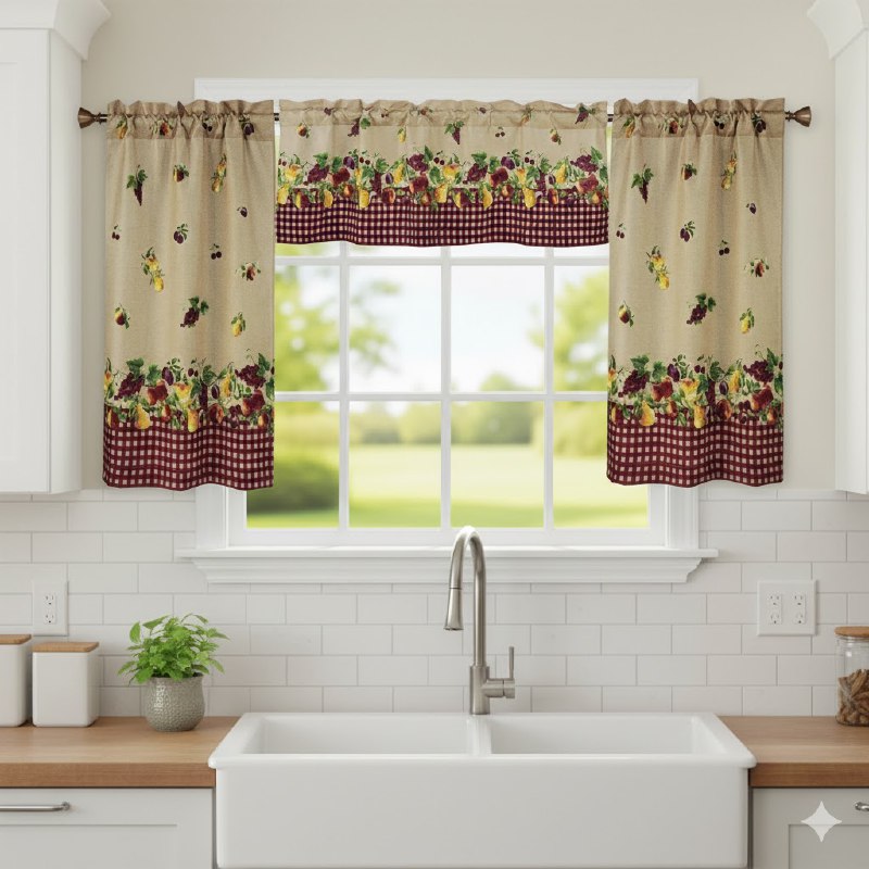 CORTINAS PARA HOGAR COCINA, ELEGANTES EN SET DE 3 PIEZAS BENELI HOMEPARA HOGAR COCINA, ELEGANTES EN SET DE 3 PIEZAS BENELI HOME