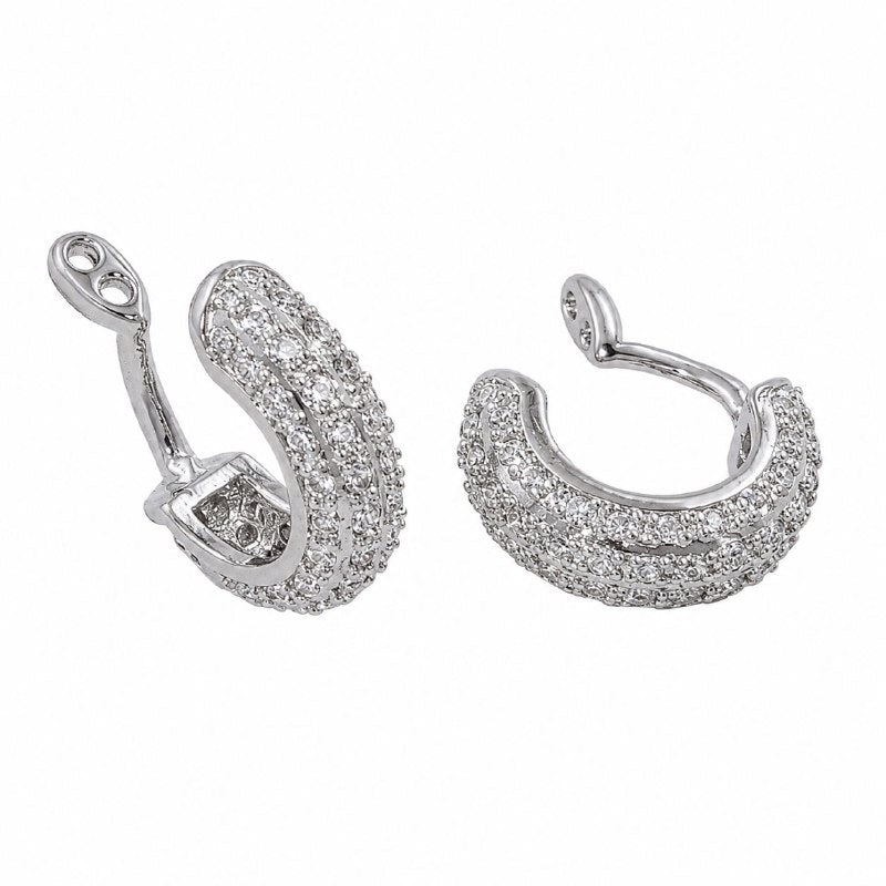 ARITOS DE ENCHAPE PARA DAMA CON DISEÑO EARCUFF 1CM