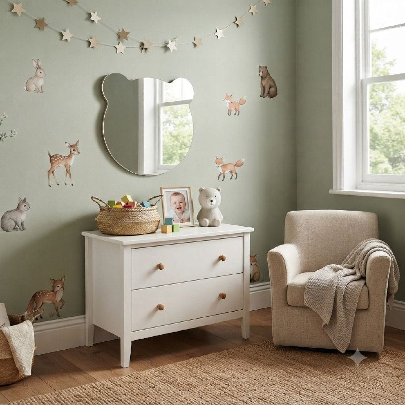 ESPEJO DECORATIVO ADHESIVO EN FORMA DE OSO ACRILICO IRROMPIBLE PARA PARED 26X26CM