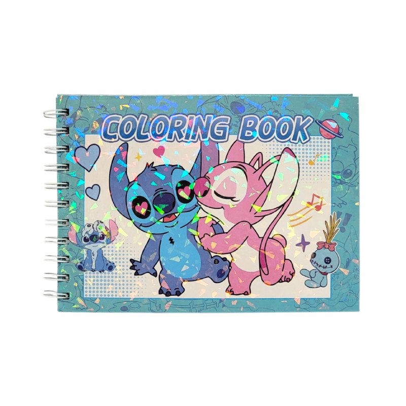 LIBRO PARA COLOREAR DIVERTIDO DE 48 PAGINAS PARA NIÑOS DE STITCH COLORING BOOK 15X22CM