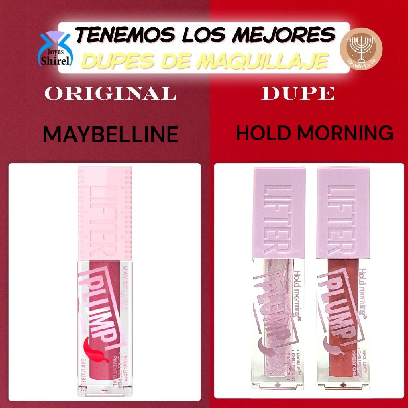 BRILLO LABIAL COLOR INTENSO PARA LABIOS GRANDES HOLD MORNING DUPE DE MAYBELLINE