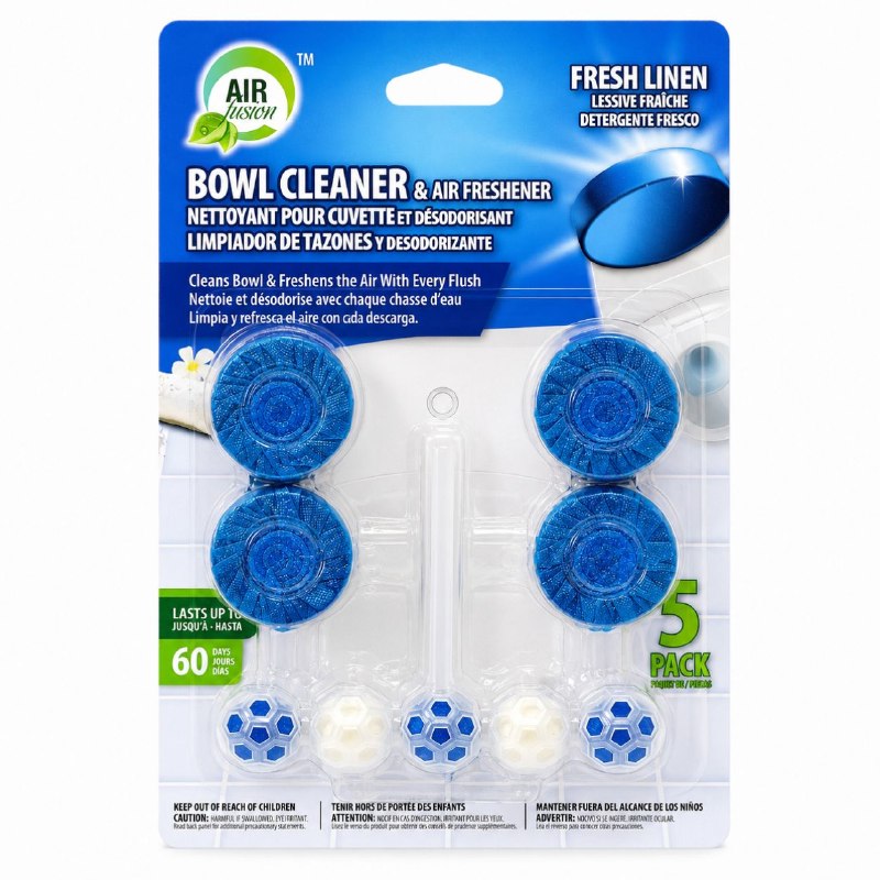 PASTILLAS LIMPIADORAS Y DESODORANTES PARA SANITARIOS CON AROMA A FRESCO AIR FUSION 5PCS