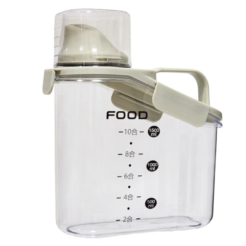 ALMACENADOR DISPENSADOR DE ALIMENTOS CEREALES O GRANOS DE 1500ML, IDEAL PARA MANTENER TUS ALIMENTOS FRESCOS Y BIEN ORGANIZADOS 3 COLORES
