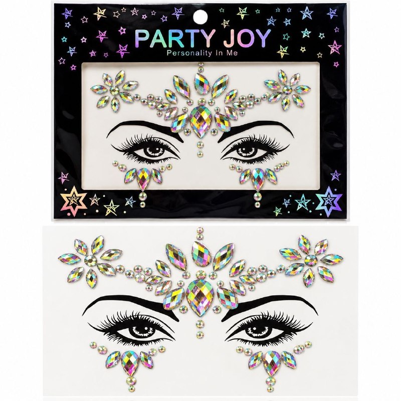 SET DE JOYAS DECORATIVAS ADHESIVAS PARA ROSTRO Y CUERPO PARTY JOY