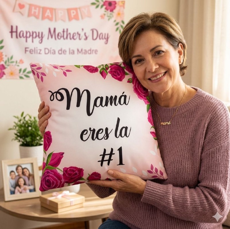 COJIN ALMOHADA DECORATIVA DEL DIA DE LAS MADRES 43X43CM