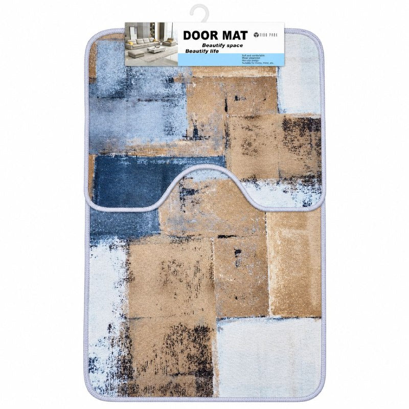 SET DE ALFOMBRAS PARA BAÑO SUAVES Y DECORATIVAS 2PCS DOOR MAT 80X50CM Y 18X18CM