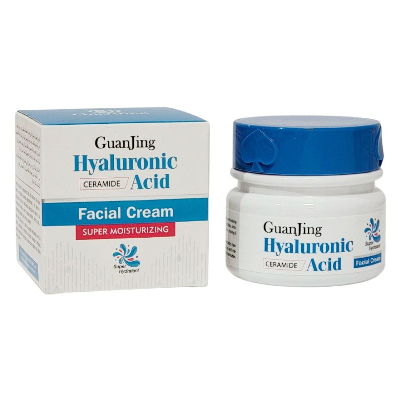 CREMA FACIAL HIDRATANTE Y REPARADORA DE ALTA CALIDAD, TEXTURA FRESCA Y NO GRASA, HUMECTA E HIDRATA GUAJING HYALYRONIC ACID CERAMIDE 50G