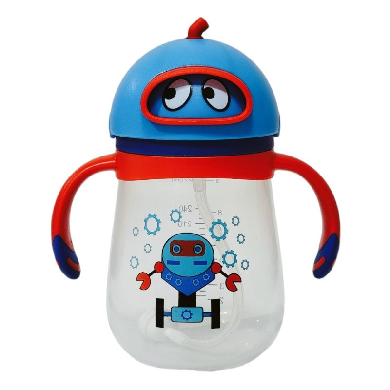 VASO ENTRENADOR ANTIDERRAME TIPO BIBERON CON PAJILLA PARA BEBES SMILY BABY 300ML