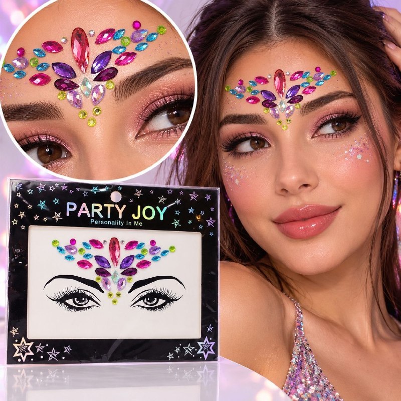 SET DE JOYAS DECORATIVAS ADHESIVAS PARA ROSTRO Y CUERPO PARTY JOY