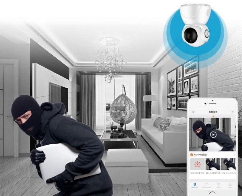 CAMARA DE SEGURIDAD WIFI INALAMBRICA, AUDIO BIDIRECCIONAL, DETECCION DE MOVIMIENTO, ALMACENAMIENTO EN LA NUBE, VISION DIURNA Y NOCTURNA SMART WIFI CAMERA V380