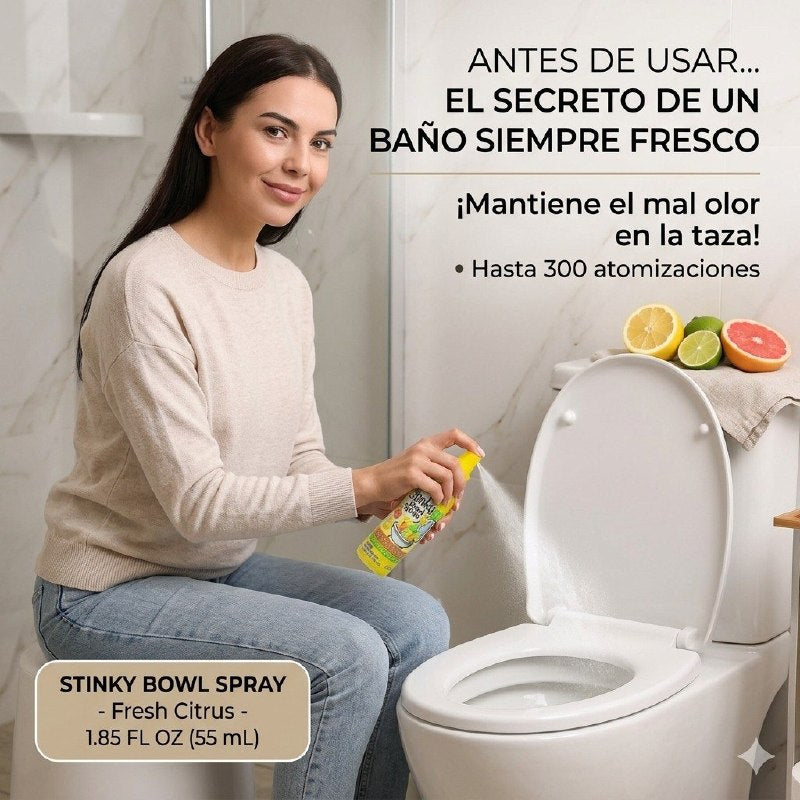 SPRAY AROMATIZANTE BLOQUEADOR DE MALOS OLORES PARA INODORO CON AROMA CITRICO 55ML