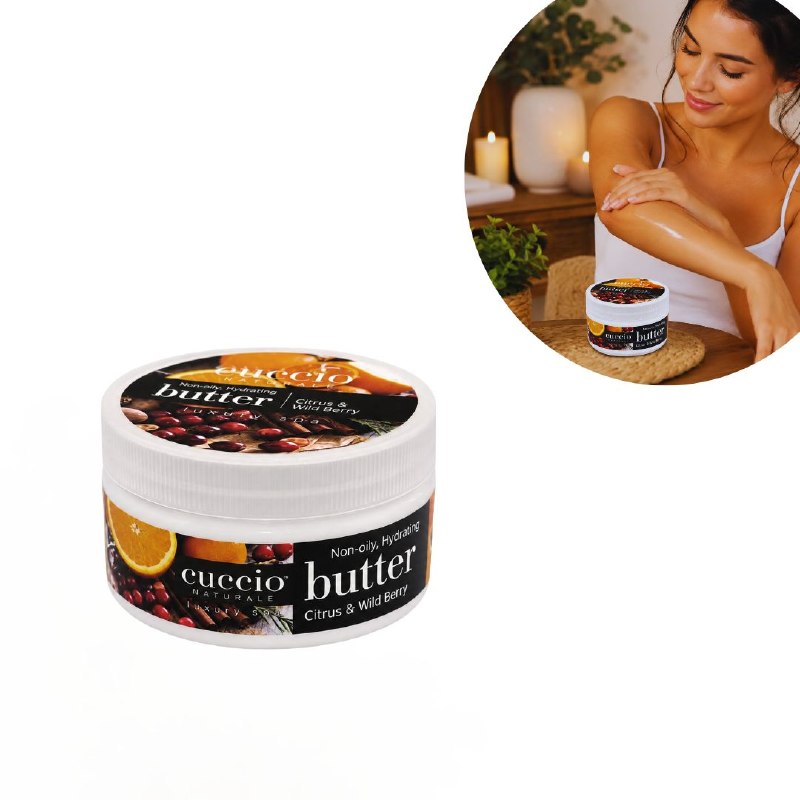 CREMA CORPORAL EXFOLIANTE E HIDRATANTE CON AROMA CITRICOS Y BAYAS SILVESTRES CUCCIO 226G