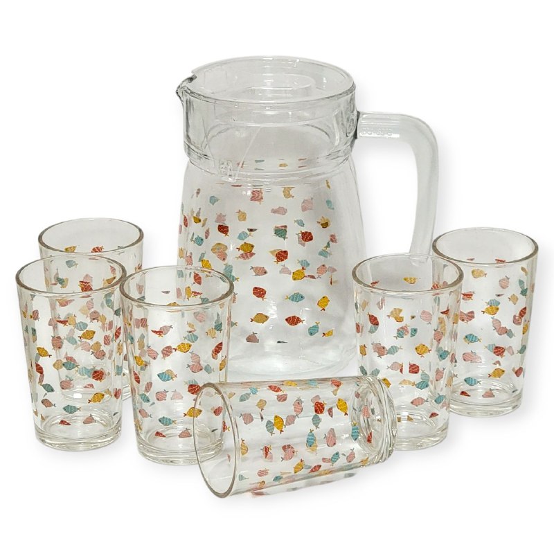 RECIPIENTE PICHEL JARRA SET DE JARRA CON VASOS DE VIDRIO DE 7 PIEZAS LIFEART