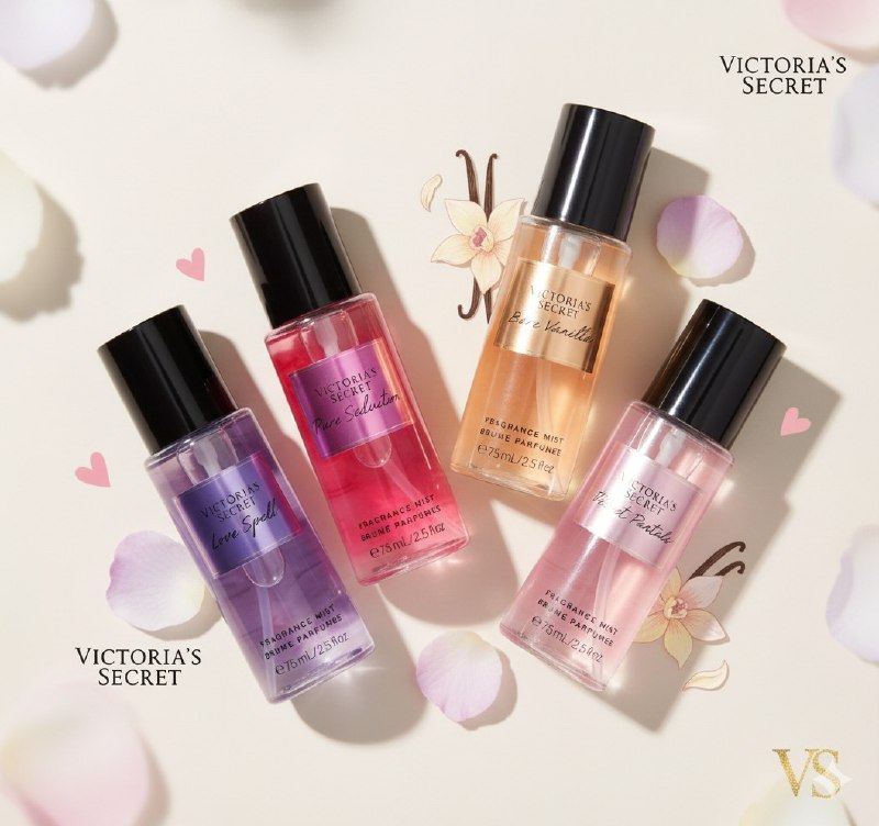 SET VICTORIAS SECRET SPLASH LOVE SPELL 75ML, SPLASH PURE SEDUCTION 75ML, SPLASH BARE VANILLA 75ML, SPLASH VELVET PETALS 75ML (M)