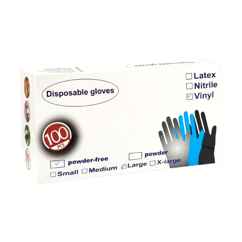 GUANTES DESECHABLES DE VINIL RESISTENTES JON STERI 100UND TALLA L Y XL