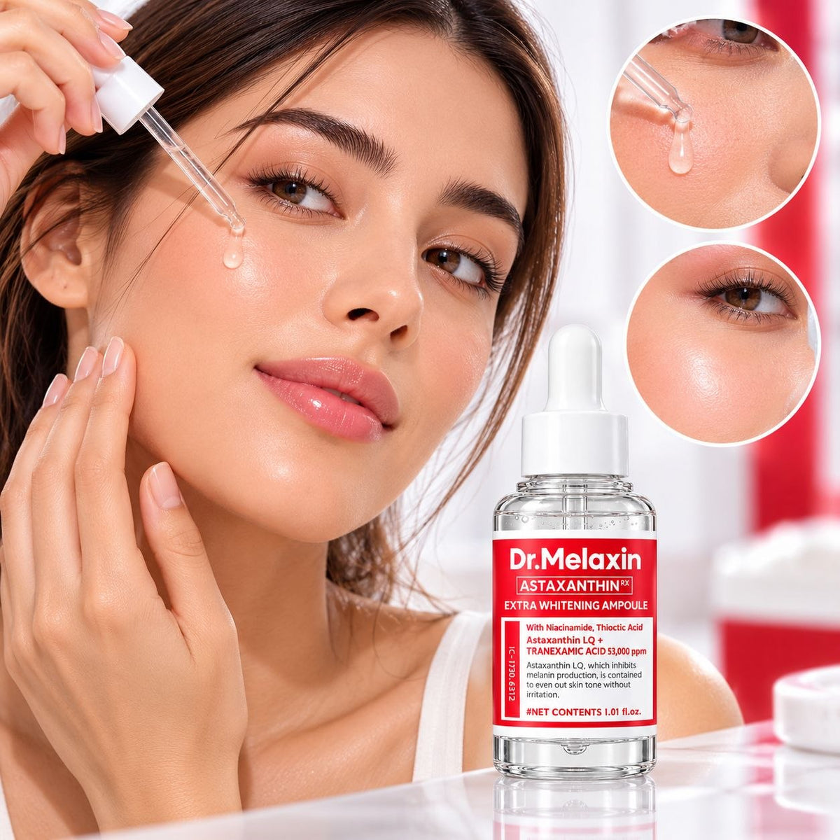 SÉRUM FACIAL ACLARANTE Y ANTIARRUGAS ASTAXANTHIN RX DR.MELAXIN 30ML