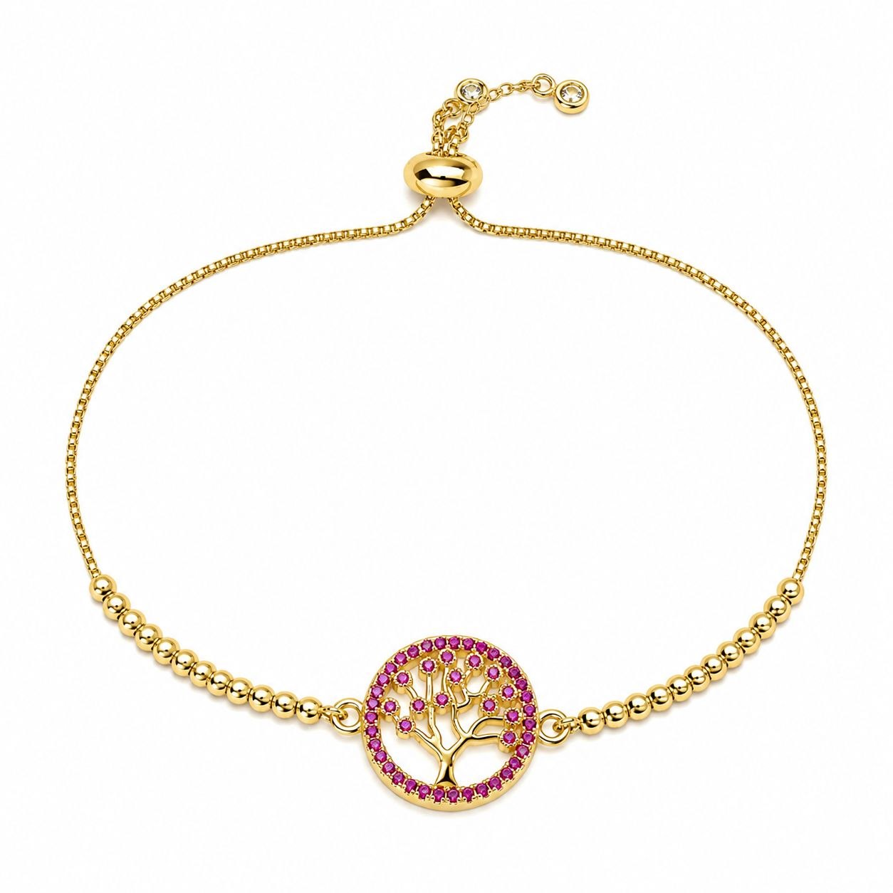PULSERA DE ENCHAPE PARA DAMA CON DISEÑO DE ARBOL DE LA VIDA