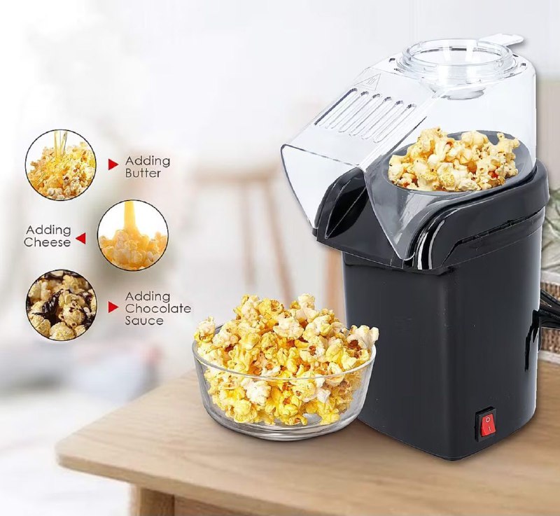 MAQUINA PARA HACER PALOMITAS DE MAIZ, MINI PORTATIL FABRICANTE DE AIRE CALIENTE SIN ACEITE, POTENCIA DE 1200W, 4 COLORES MINIJOY