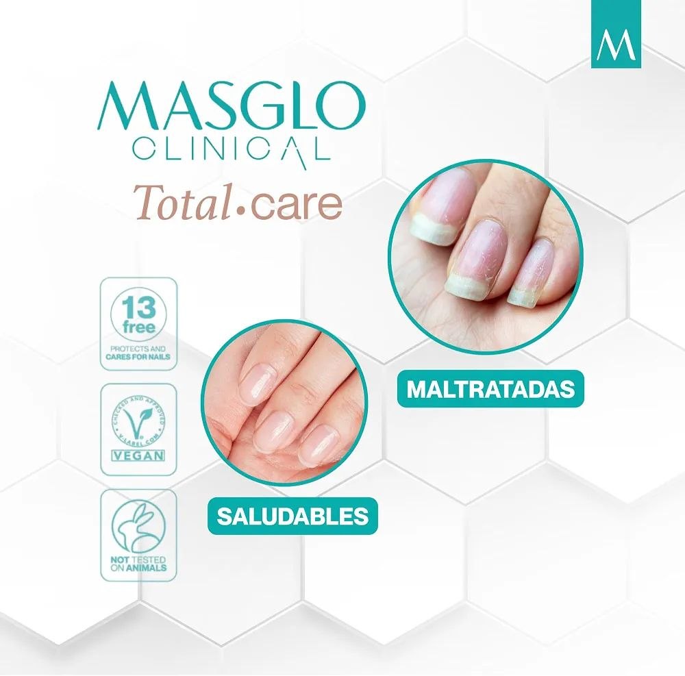 ESMALTE PARA UÑAS ROSADA RECUPERADORA COMPLEJO MULTIVITAMÍNICO ENRIQUECIDA CON MICROESFERAS MASGLO CLINICAL  13.5ML