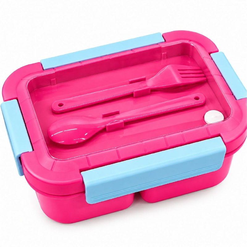 RECIPIENTE PANA PARA ALIMENTOS HERMETICA DE 3 COMPARTIMIENTOS CON CUBIERTOS PARA NIÑOS(AS) FRESH GUARD 1400ML