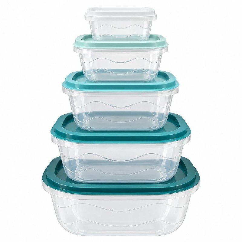SET DE 5PCS DE RECIPIENTE PANA PLASTICAS TRANSPARENTES ORGANIZADORA DE ALIMENTOS BENELI HOME