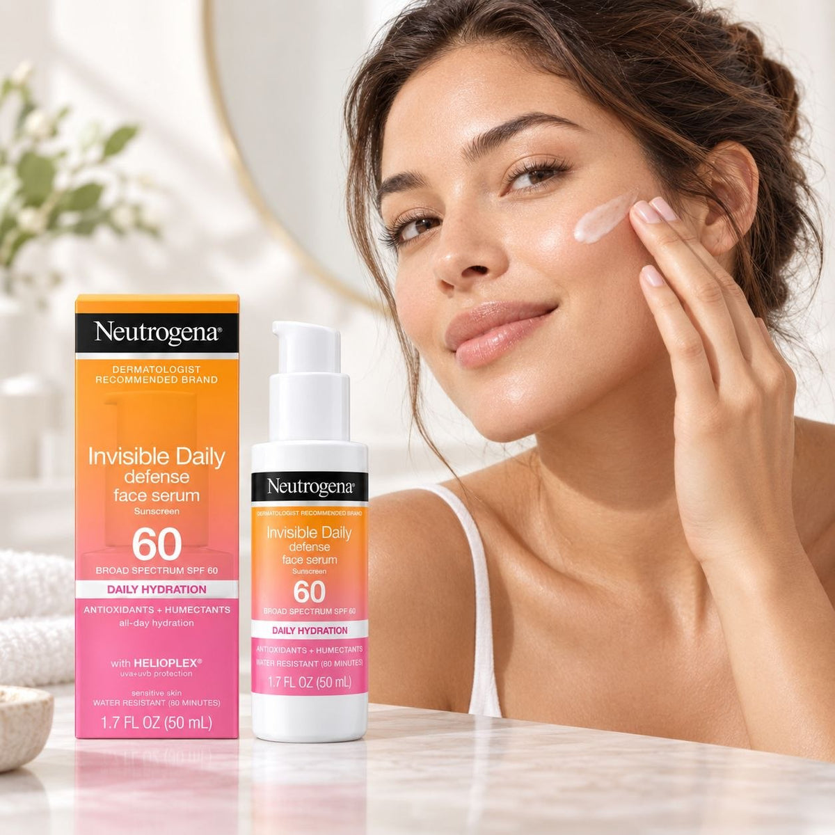 PROTECTOR SOLAR SÉRUM FACIAL HIDRATANTE Y CON ANTIOXIDANTES FPS 60 AMPLIO ESPECTRO NEUTROGENA 50ML 1 UND
