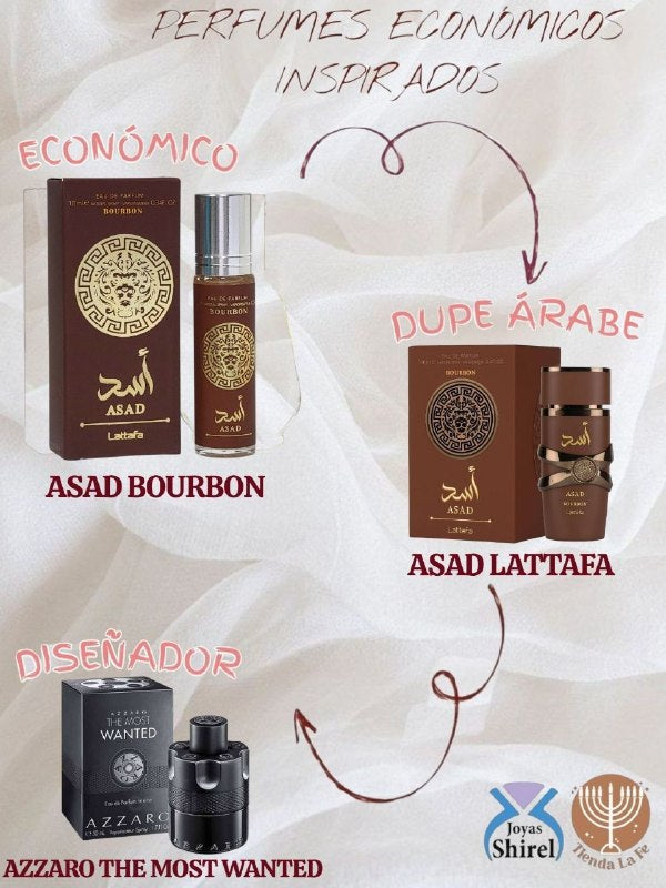 PERFUME ECONOMICO ARABE ASAD BOURBON LATTAFA 10ML