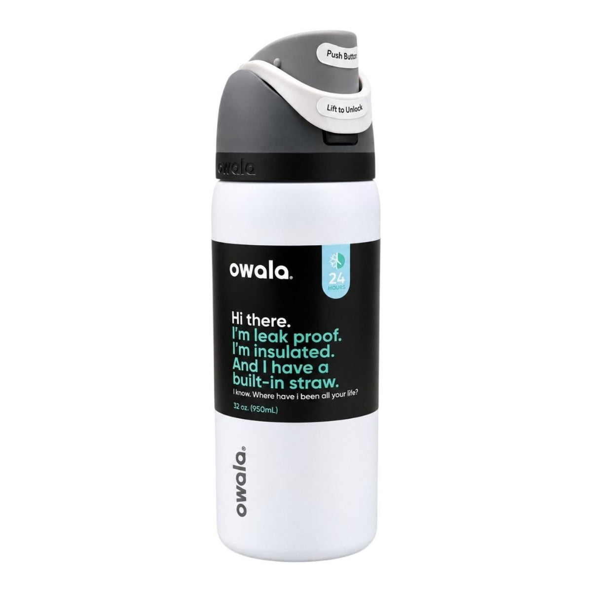 BOTELLA TÉRMICA REUTILIZABLE CON PAJILLA INTEGRADA OWALA 24OZ (710ML)