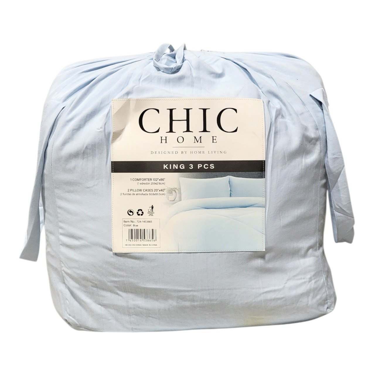 JUEGO DE SABANA EDREDÓN KING CHIC HOME 3PCS