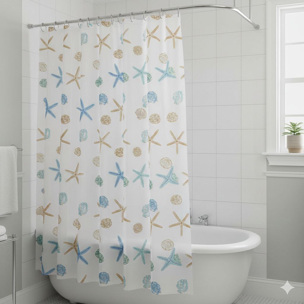 CORTINAS PARA BAÑO DE PEVA PALM SPRINGS HOMES 180X180CM