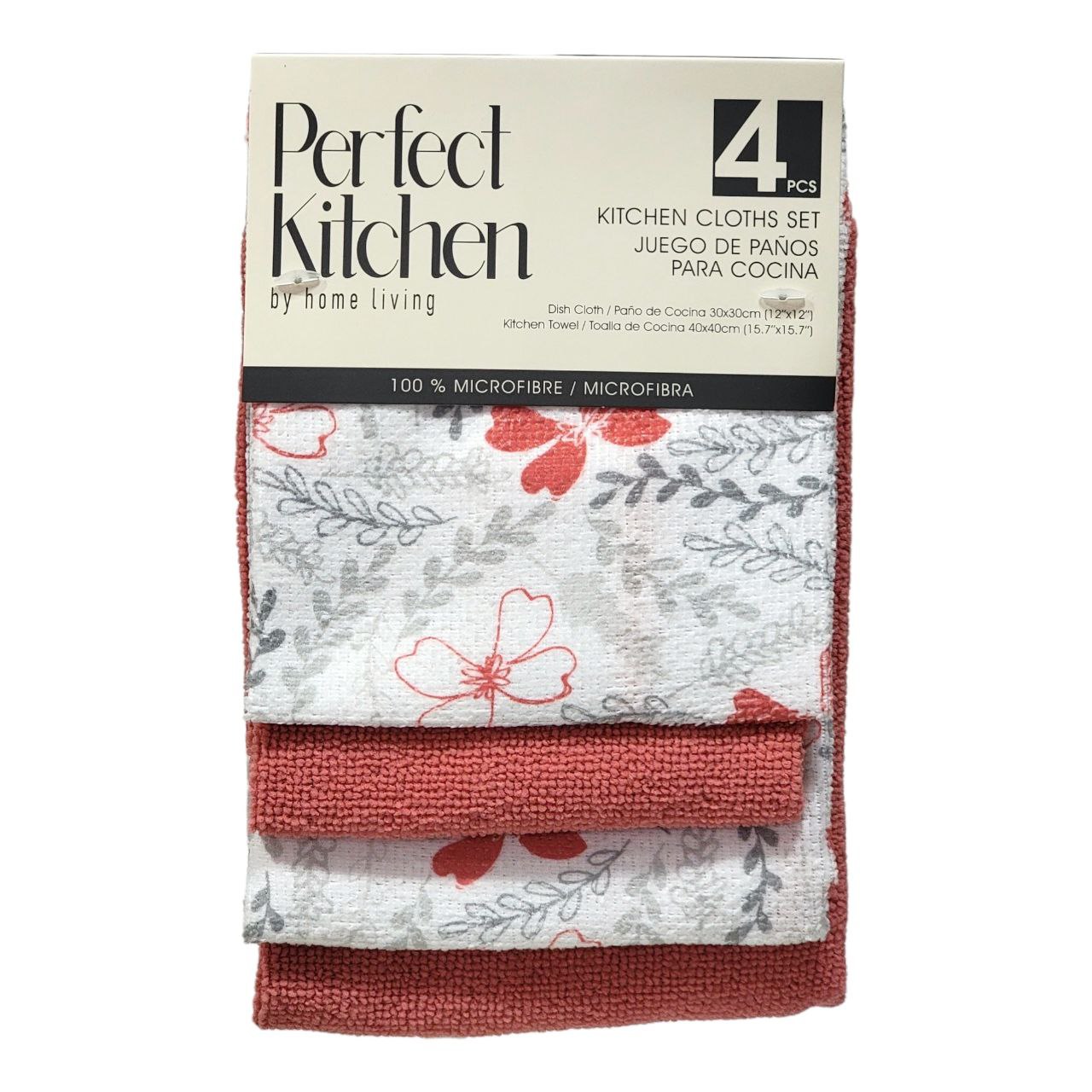 SET DE TOALLAS Y PAÑOS DE COCINA 100% MICROFIBRA 4PCS PERFECT KITCHEN