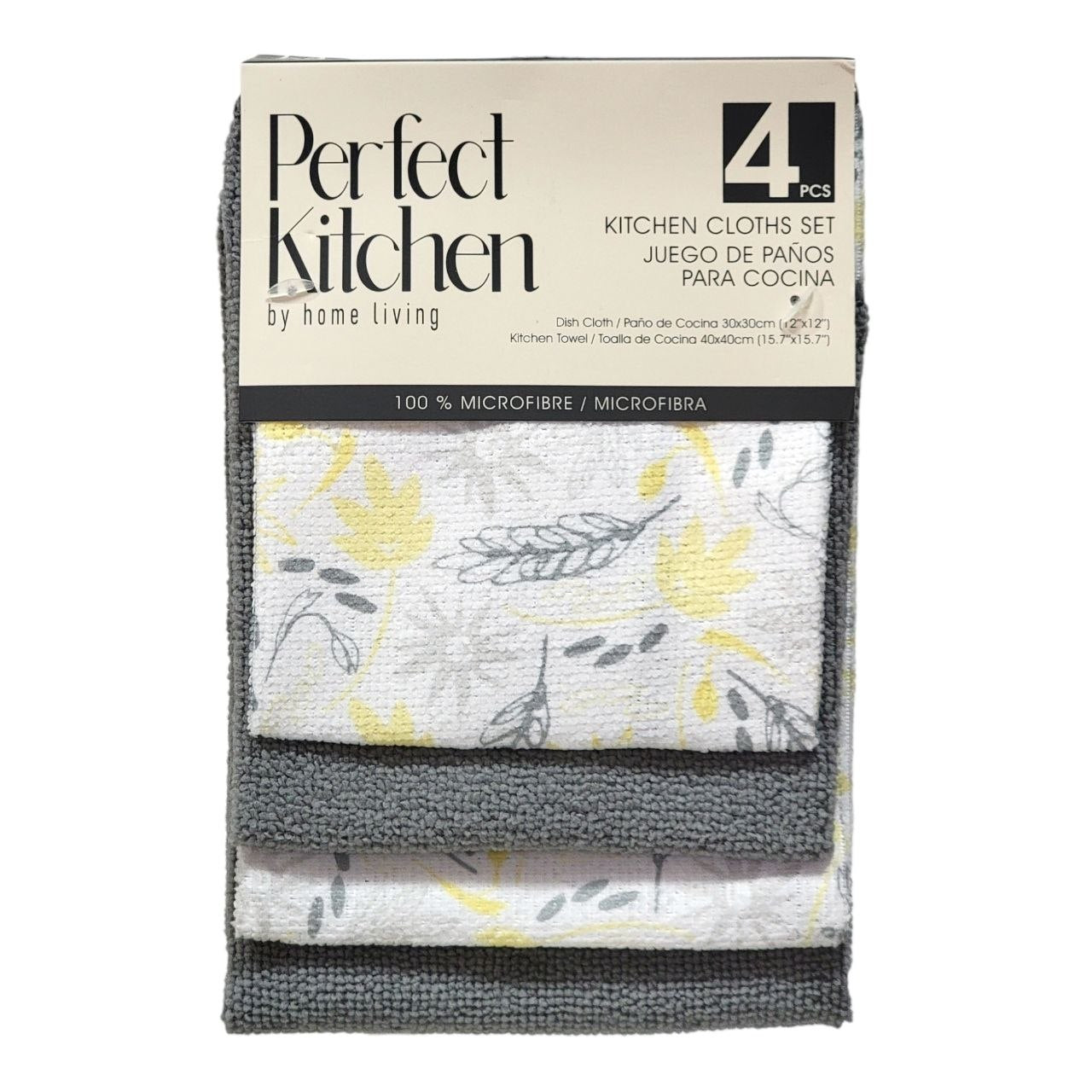 SET DE TOALLAS Y PAÑOS DE COCINA 100% MICROFIBRA 4PCS PERFECT KITCHEN