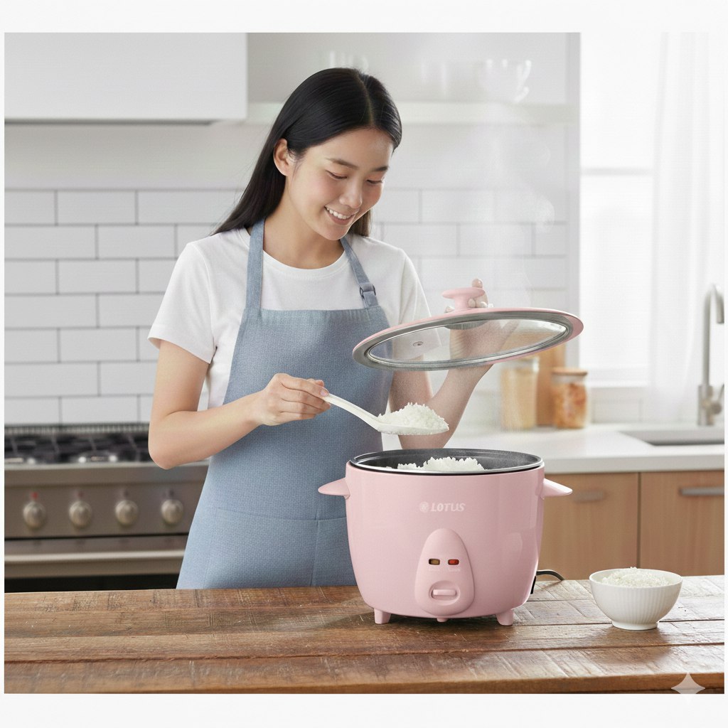 MAQUINA OLLA ARROCERA ANTIADHERENTE LOTUS RICE COOKER DE 1.5L