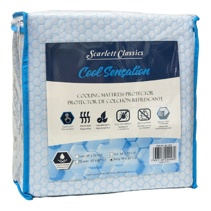 PROTECTOR DE COLCHON REFRESCANTE KING SCARLET CLASSICS 177X203+38CM