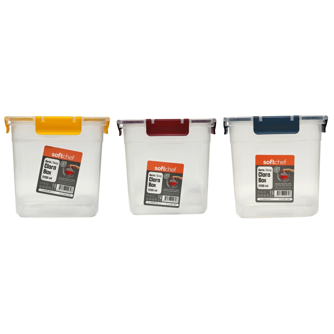 RECIPIENTE ALMACENADOR PARA ALIMENTOS 100% HERMETICO SOFTCHEF 2200ML 13X18X18