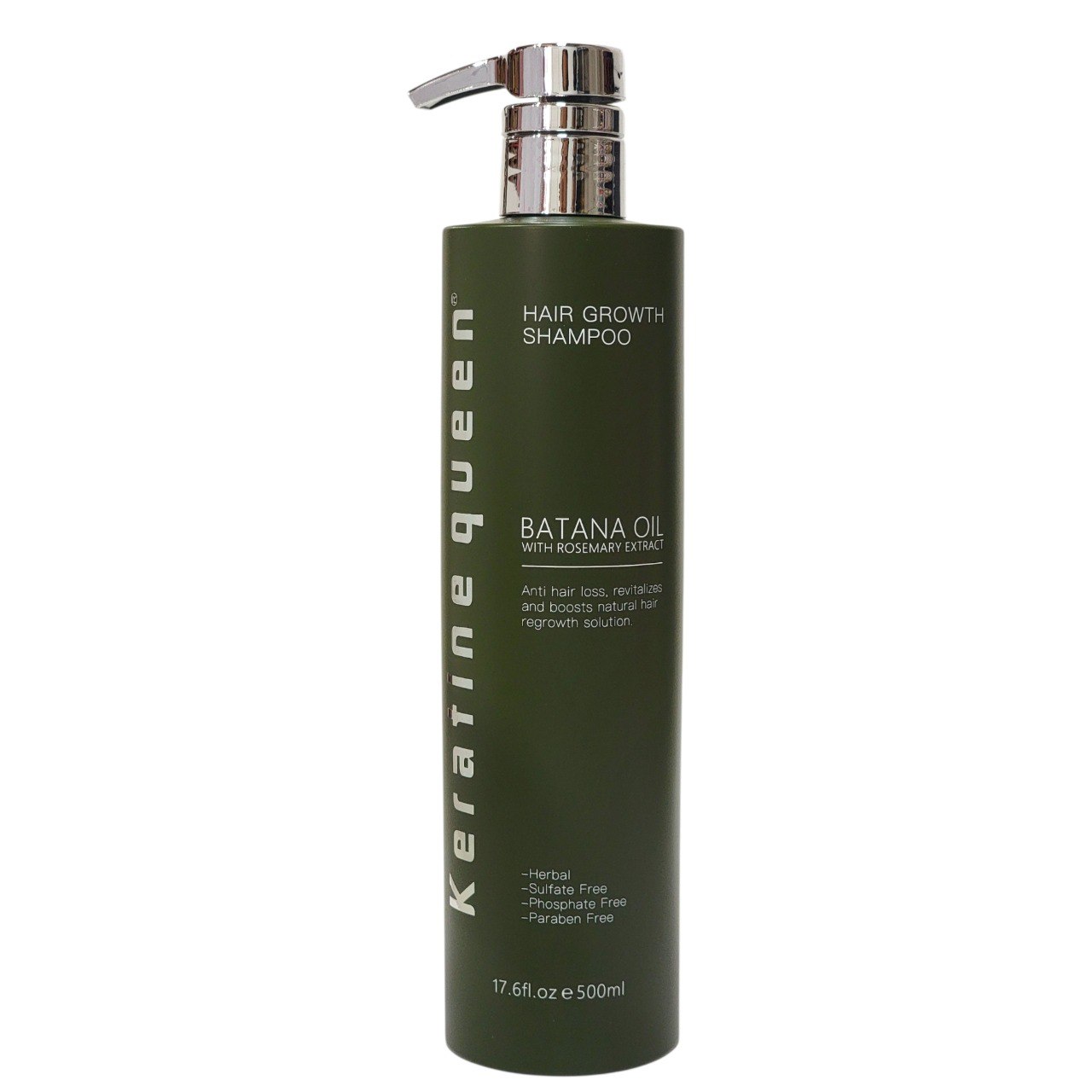 SHAMPOO PARA CRECIMIENTO DEL CABELLO CON ACEITE DE BATANO Y EXTRACTO DE ROMERO KERATINE QUEEN 500ML