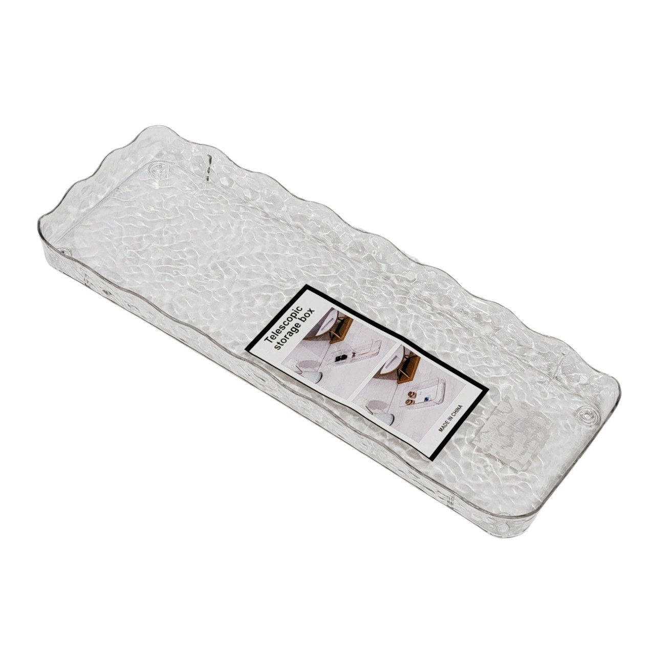 ORGANIZADOR RECIPIENTE DE ALMACENAMIENTO TELESCÓPICA DE TEXTURA DE CRISTAL 12X33CM