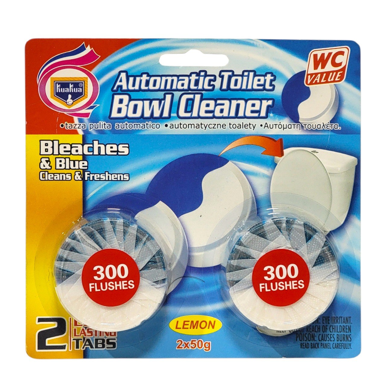 LIMPIADOR AUTOMÁTICO PARA INODOROS HUAHUA 50G X 2PCS