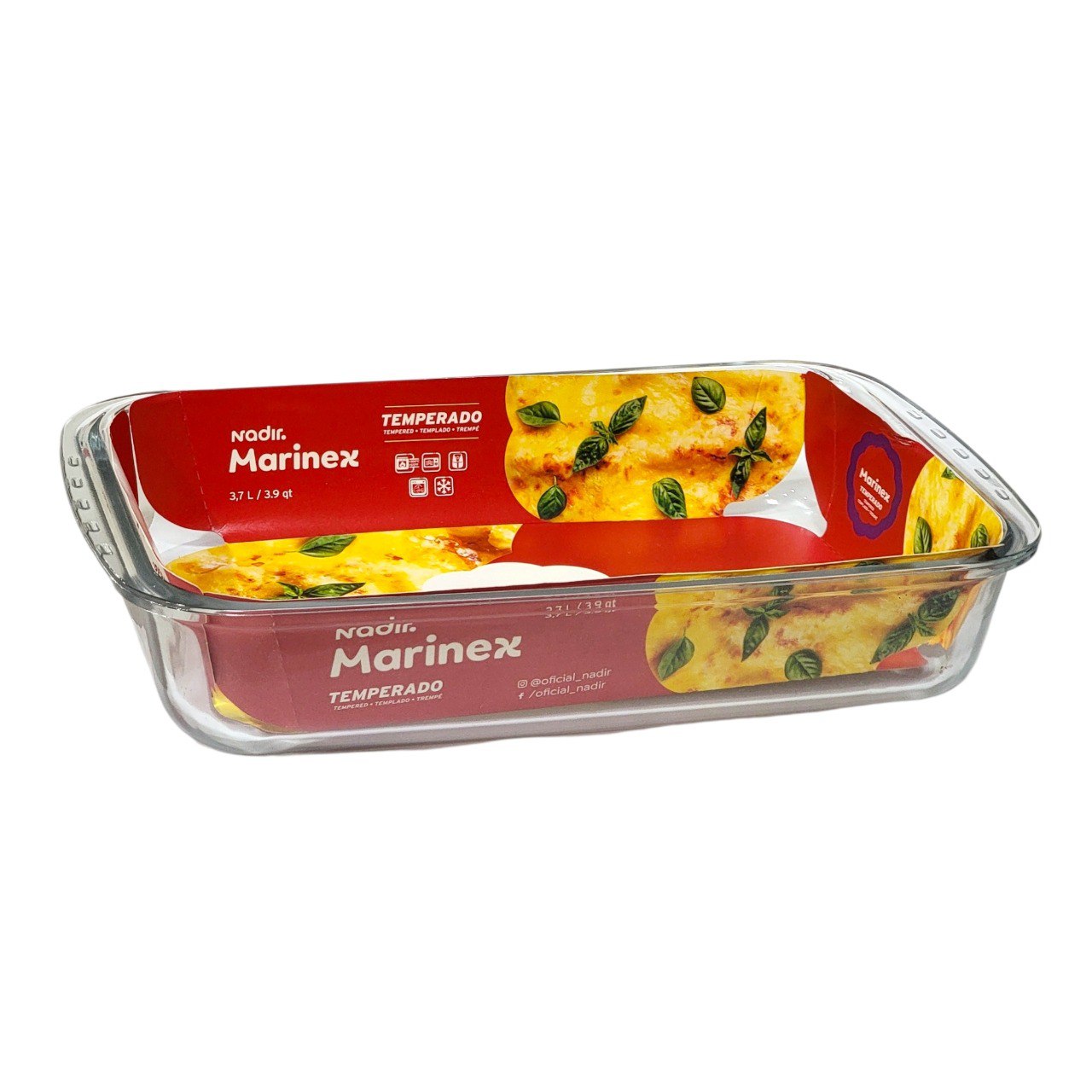 MOLDE PARA HORNEAR DE VIDRIO TEMPLADO MARINEX 36X22X7CM