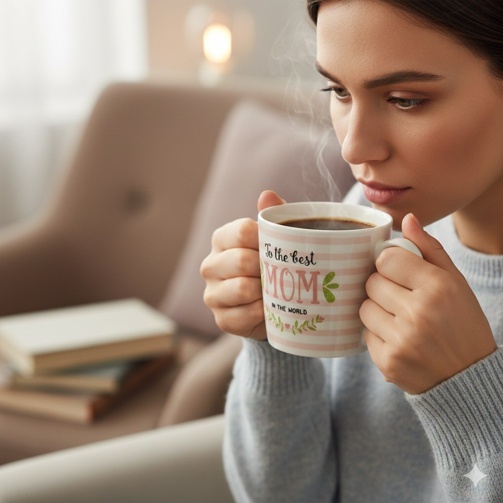 TAZA DE REGALO PARA MAMÁ DE PORCELANA PREMIUM LIFE ART 9X9CM