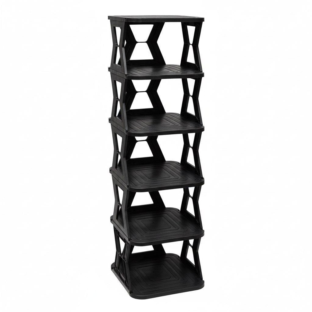 ORGANIZADOR ZAPATERA ARMABLE VERTICAL 6 NIVELES 2 COLORES 86X23X27CM