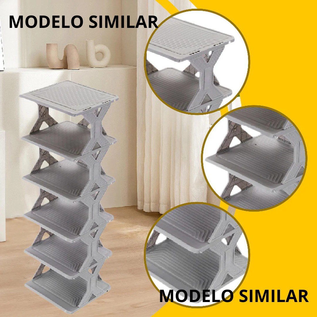 ORGANIZADOR ZAPATERA ARMABLE VERTICAL 6 NIVELES 2 COLORES 86X23X27CM