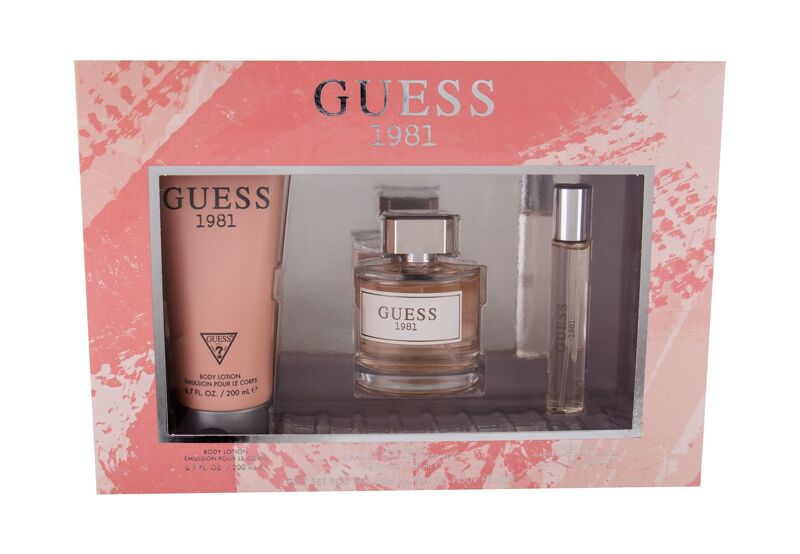 GUESS 1981 EAU DE TOILETTE 3.4 OZ-BODY LOTION 6.7 OZ-TRAVEL SPRAY 0.5 OZ